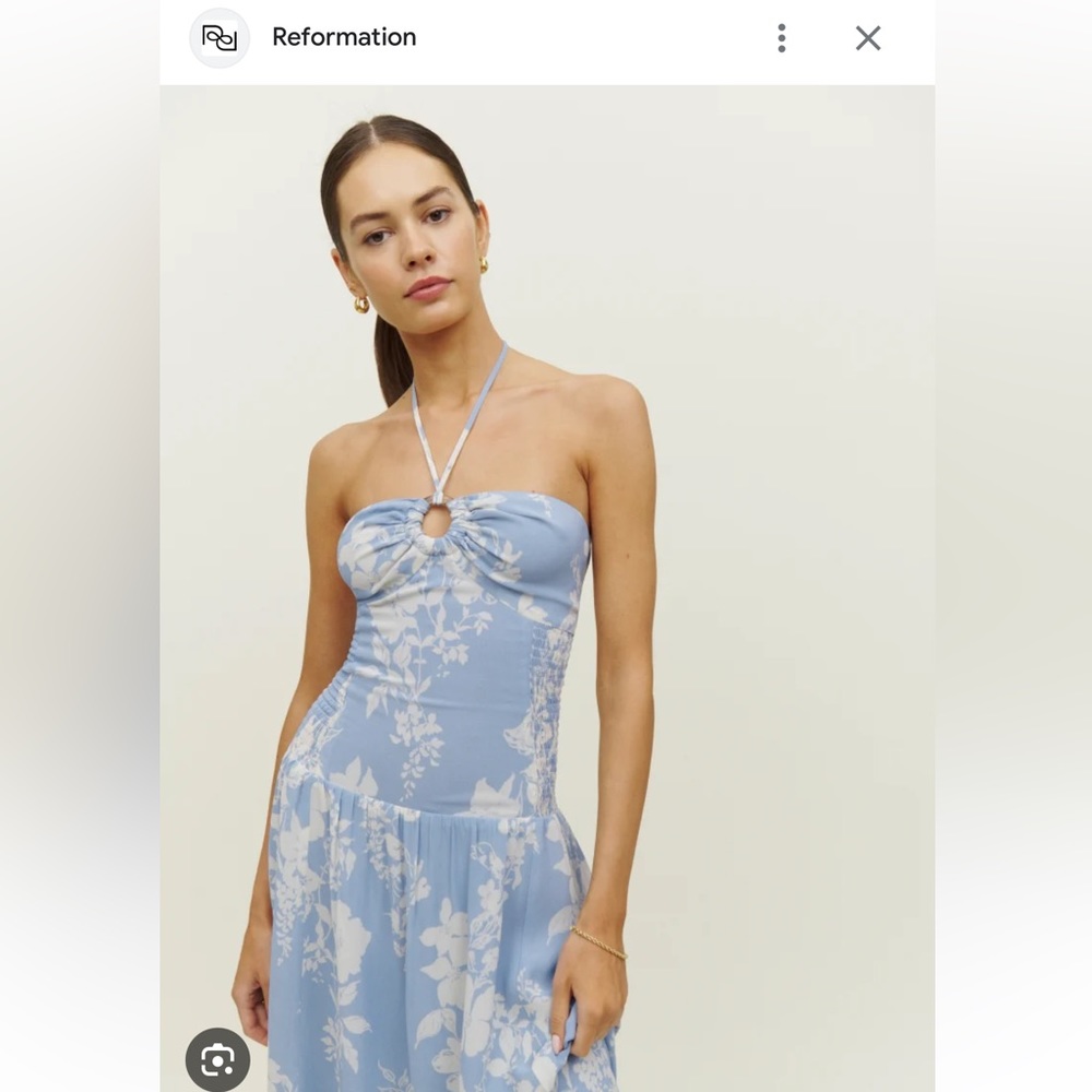NWT Reformation Eleni Dress in Aliso Blue Floral. Size 6
